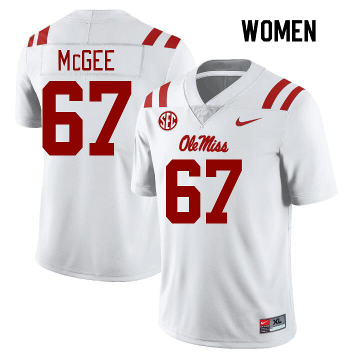 Women #67 Quincy McGee Ole Miss Rebels College Football Jerseys Stitched Sale-White